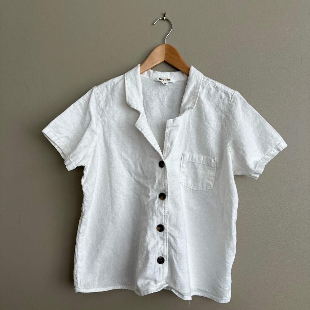 Hang Ten White Button Down Shirt
